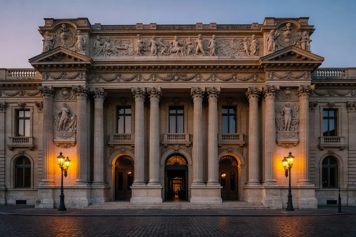 Façade d'un théâtre historique parisien lié aux grandes comédiennes