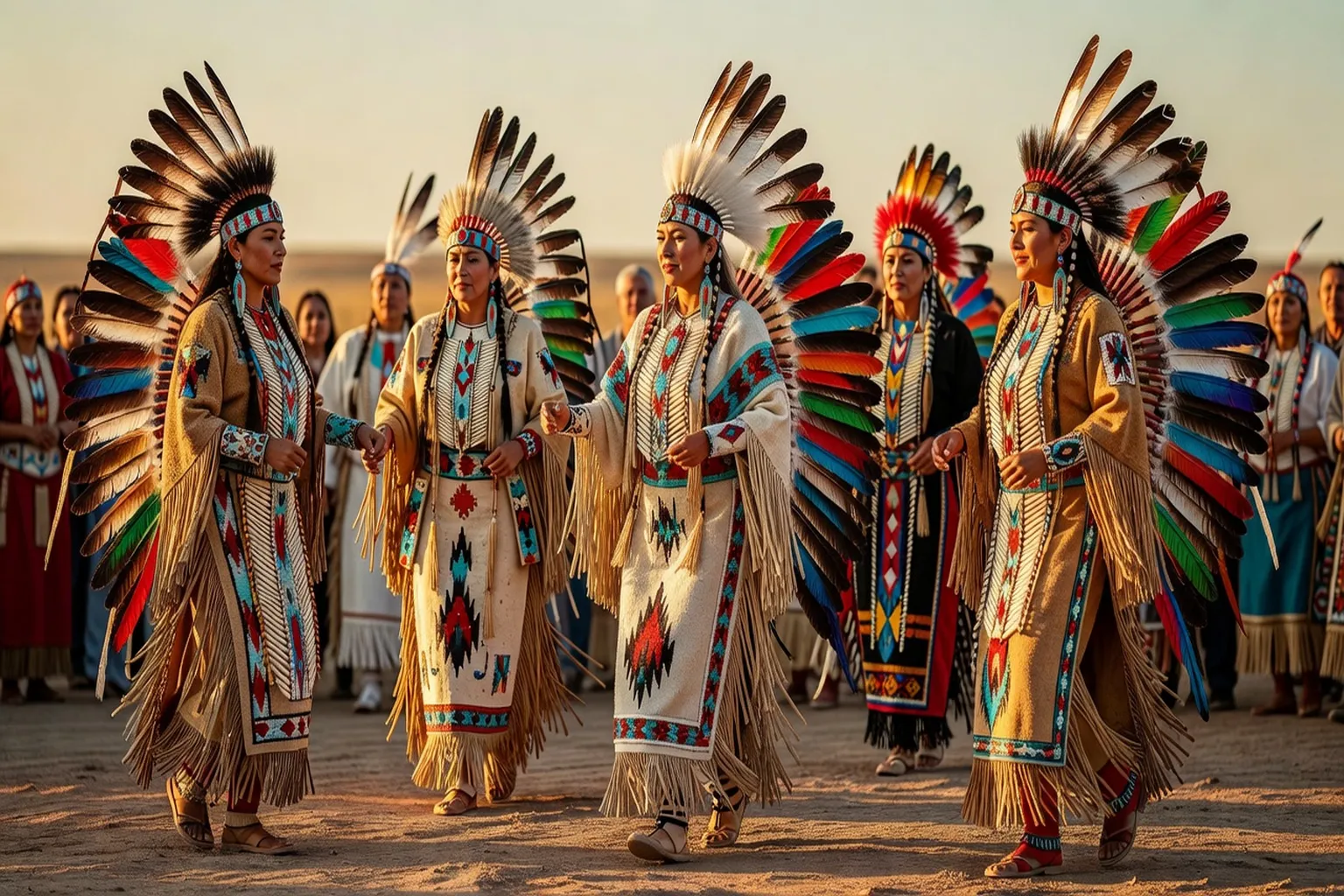 Paysage du Nouveau-Mexique au coucher du soleil, mesas rouges et ciel orangé, terre ancestrale Pueblo