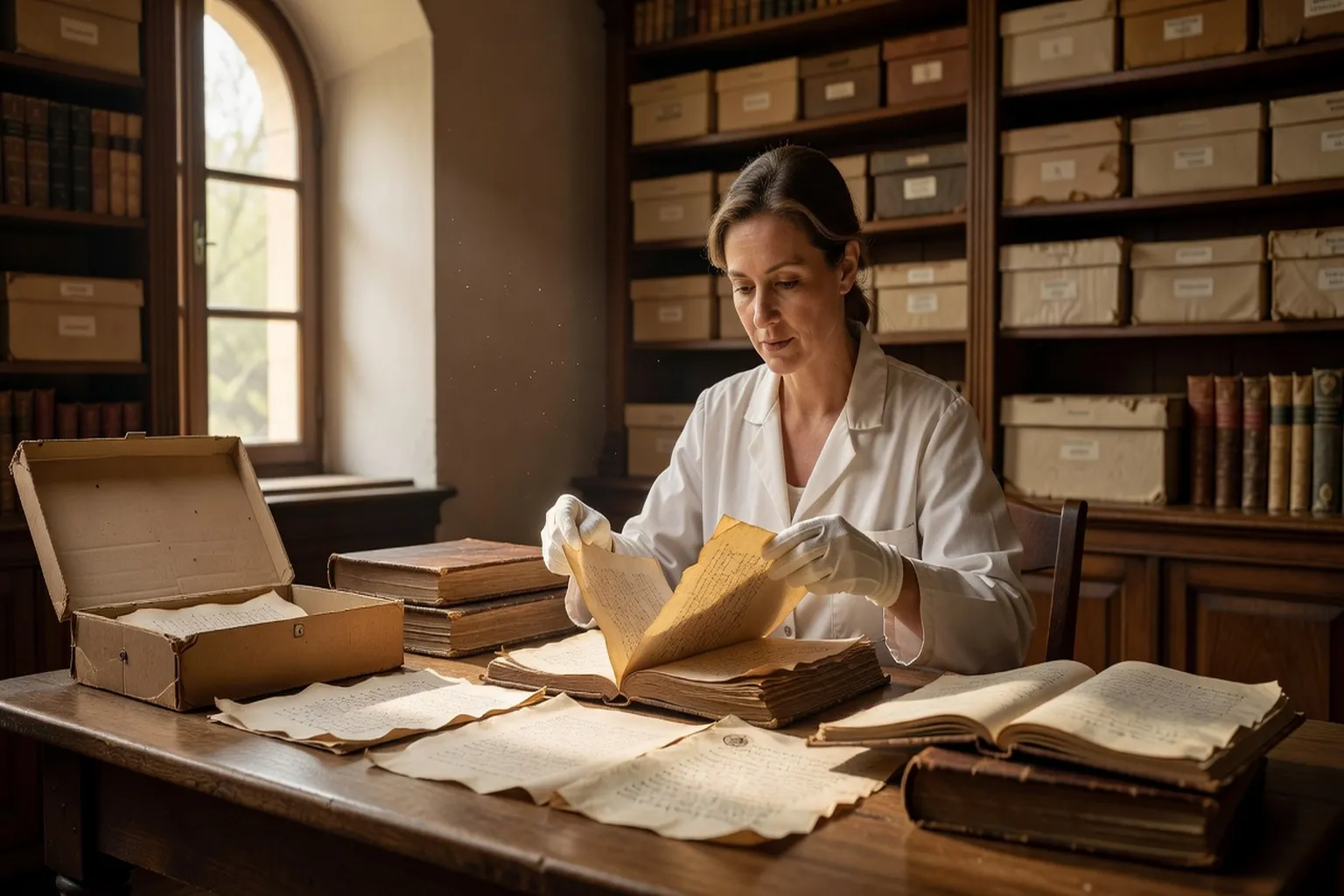 Archives féminines du XIXe siècle conservées dans un fonds spécialisé, matrimoine documentaire