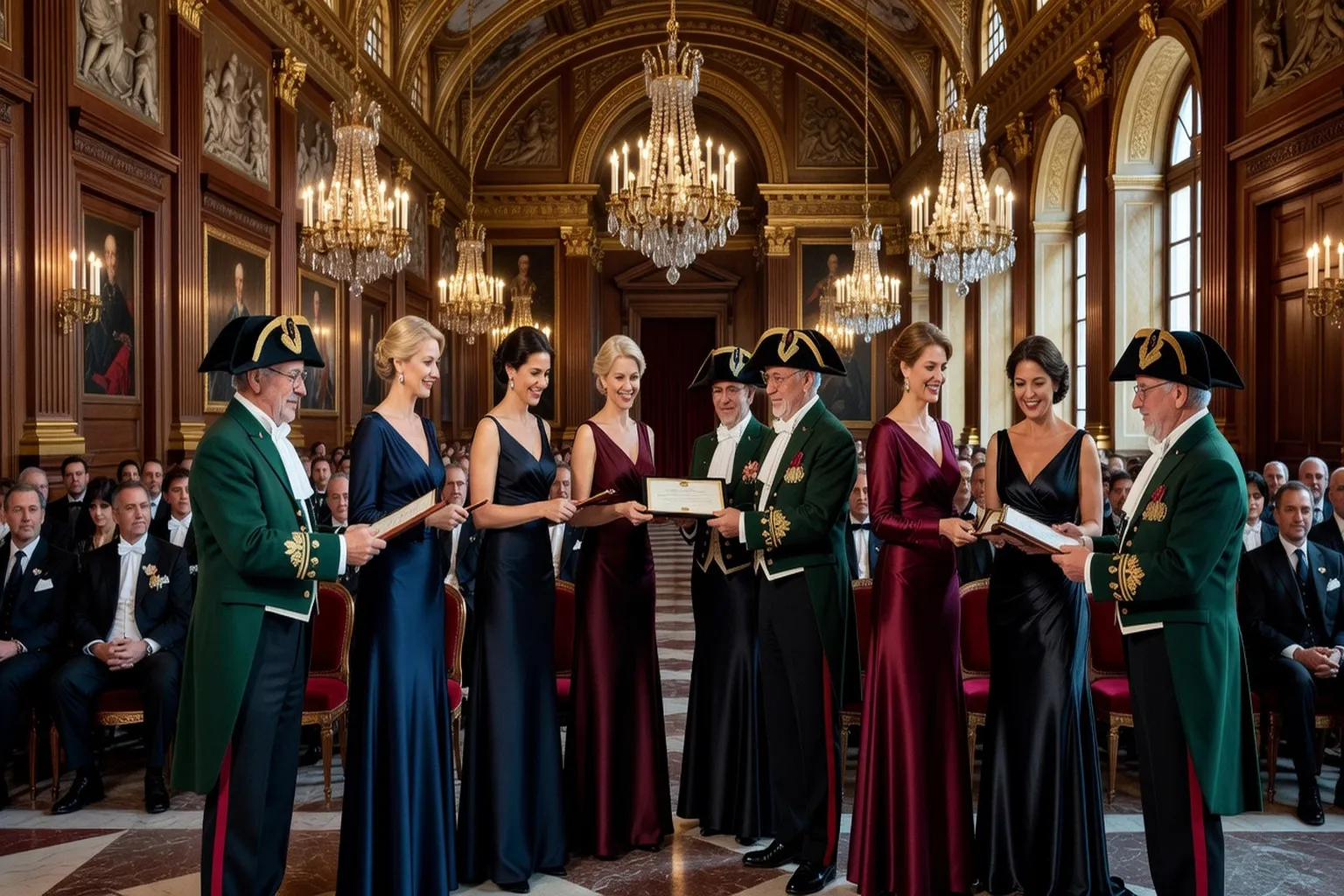 Cérémonie de remise de prix culturel à Paris sous la Coupole de l'Institut de France