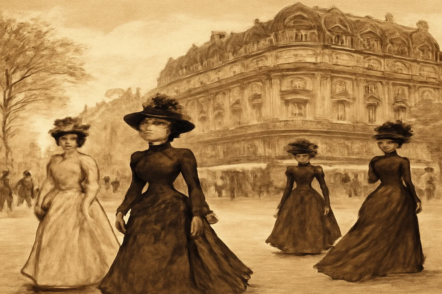 Reproduction d'une peinture du XIXe siècle représentant une femme artiste dans son atelier parisien